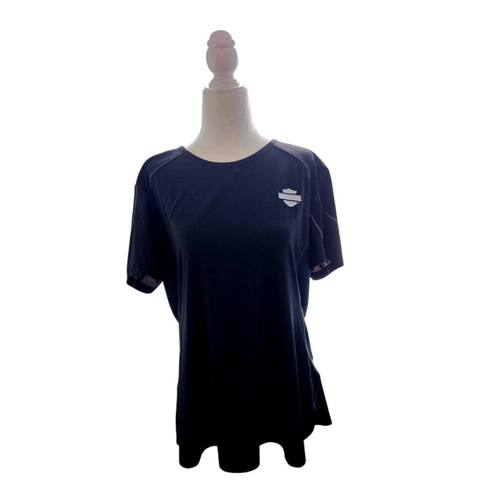 Harley Davidson Women's Performance Athletic Shirt Black Short Sleeve Biker
